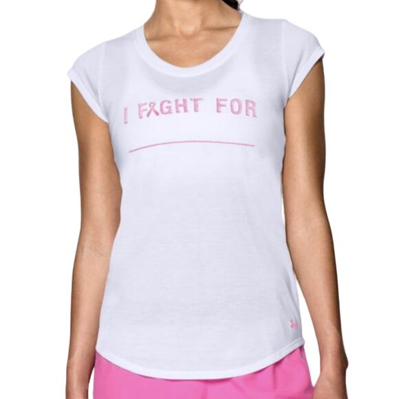 Under Armour Power in Pink PIP Women's "I Fight For" T-Shirt 1264863 $29 Medium - Picture 1 of 4